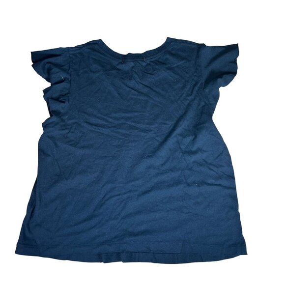 AMO Black Flutter Sleeve Tshirt Womens Size S - Picture 5 of 5